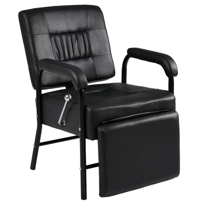 Shampoo Chair with Footrest for Salon, Reclining Salon Chair for Barber & Hair Stylist Chair,  Controled Recline Spa Beauty Equipment, Black SolidRoot Buy Furniture USA