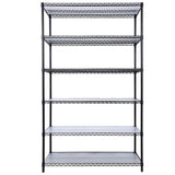 6 Tier 6000lbs Capacity NSF Metal Shelf Wire Shelving Unit, Heavy Duty Adjustable Storage Rack with Wheels & Shelf Liners for Commercial Grade Utility Steel Storage Rack, Black - 84'H x 48'L x 20'D SolidRoot Buy Furniture USA