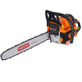 52cc Gasoline Chainsaw with 20-Inch OREGON Bar and Chain for Wood Cutting - Orange Plastic SolidRoot Buy Furniture USA