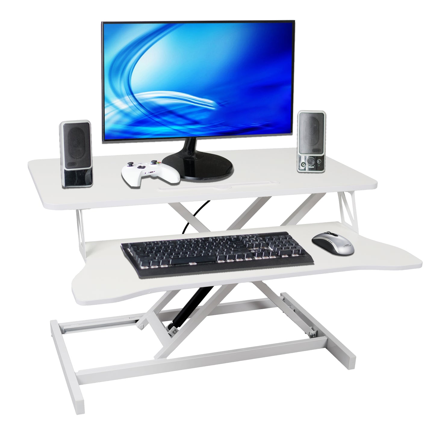 Adjustable Height Standing Laptop Desk,Adjustable Sit to Stand Up Workstation with Keyboard Tray,White SolidRoot Buy Furniture USA