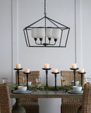 26x26x21.9' Iron Chandelier, Sleek Industrial Style Hanging Light Fixture for Kitchen Dining Room Foyer Entryway, Bulb Not Included SolidRoot Buy Furniture USA