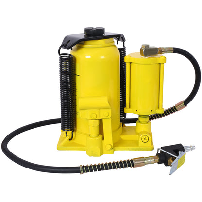 Air Hydraulic Bottle Jack, 20 Ton/44029 LBS All Welded Bottle Jack, 10.2-19.7 inch Lifting Range, Manual Handle and Air Pump, for Car, Pickup, Truck, RV, Auto Repair, Industrial Engineering ,Yellow SolidRoot Buy Furniture USA