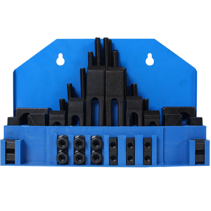58Pc T-Slot Clamping Kit Mill Machinist Set With T-slot cleaner and Tightening Wrench (7/16 Table Slot 3/8-16 Stud Size) SolidRoot Buy Furniture USA