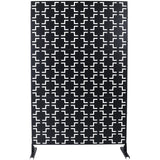 Outdoor & Indoor Privacy Screen Metal Privacy Screen 76' H×48' W, Freestanding Decorative Privacy Screen for Deck Balcony Patio, Black, Lightweight SolidRoot Buy Furniture USA