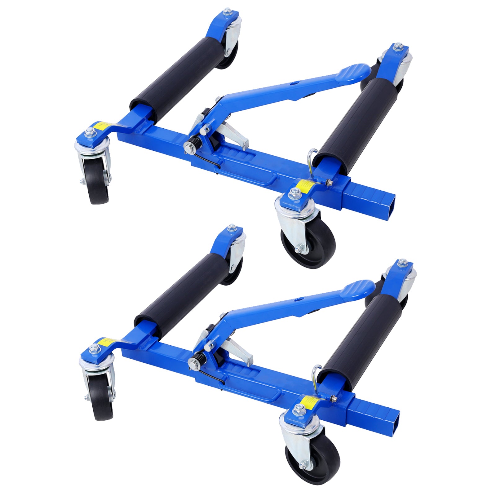 Set of (2) Wheel Dolly Car Skates Vehicle Positioning Hydraulic Tire Jack Ratcheting Foot Pedal Lift Hydraulic Car Wheel Dolly, 1,250lbs blue SolidRoot Buy Furniture USA