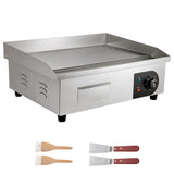 Commercial Electric Griddle, 21 x 11.8 inch, 1750W, 122-570°F Adjustable Temp Control, Stainless Steel Countertop Flat Top Grill with 2 Spatulas, 2 Brushes and 4 Foot Pads, for Steak, Pancake SolidRoot Buy Furniture USA