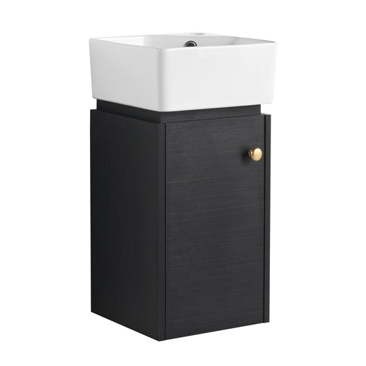 Bathroom Vanity with Sink 12 Inch for Small Bathroom, Bathroom Vanity with Soft Close Door,Small Bathroom Vanity with Sink, 12 inch L X12inch W X24.1inch H SolidRoot Buy Furniture USA