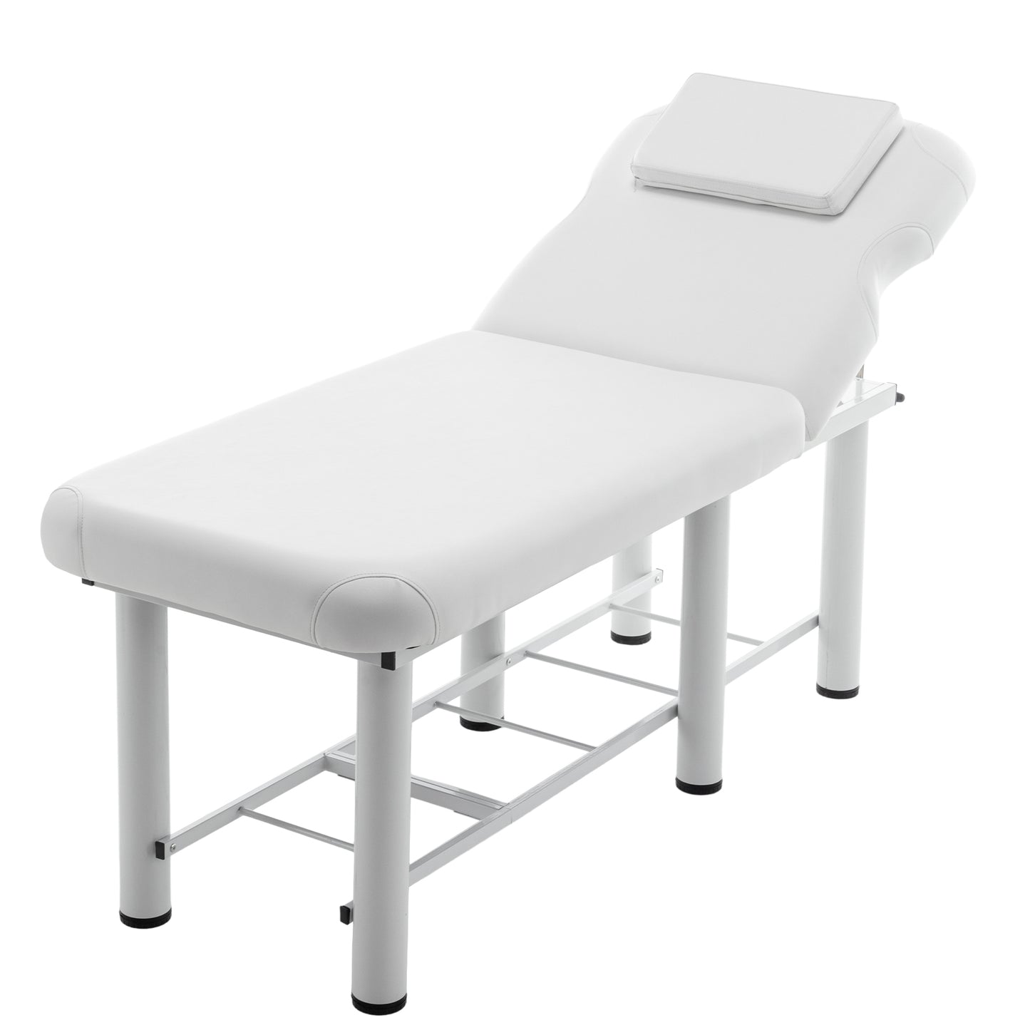 Professioanl Massage Table , Backrest Adjustable, Removable Headrest, Bottom Shelf Storage , Memory Foam Layer Salon Bed,White SolidRoot Buy Furniture USA