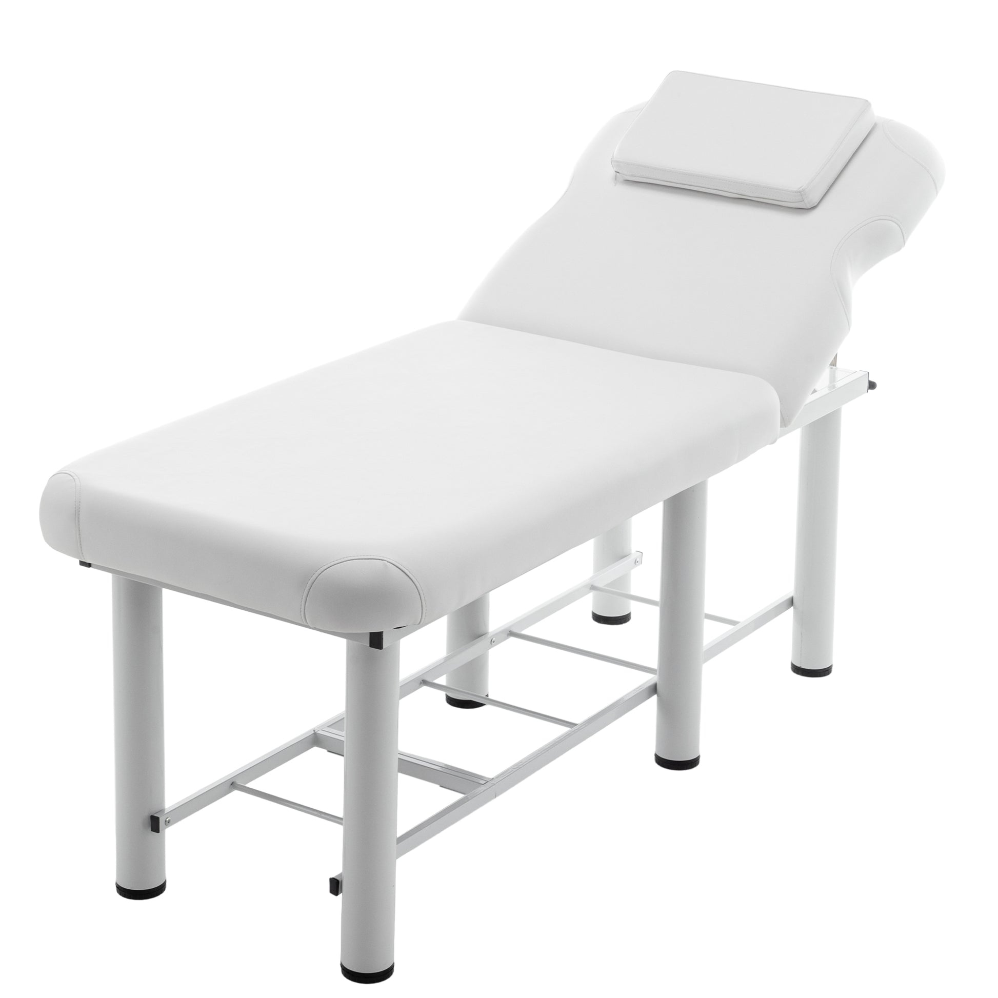 Professioanl Massage Table , Backrest Adjustable, Removable Headrest, Bottom Shelf Storage , Memory Foam Layer Salon Bed,White SolidRoot Buy Furniture USA