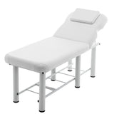 Professioanl Massage Table , Backrest Adjustable, Removable Headrest, Bottom Shelf Storage , Memory Foam Layer Salon Bed,White SolidRoot Buy Furniture USA