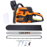 62CC Gas Powered Chainsaw, 22Inch 2-Cycle Petrol Handheld Chain Saw, EPA Compliant for Wood Cutting, Orange Aluminium SolidRoot Buy Furniture USA