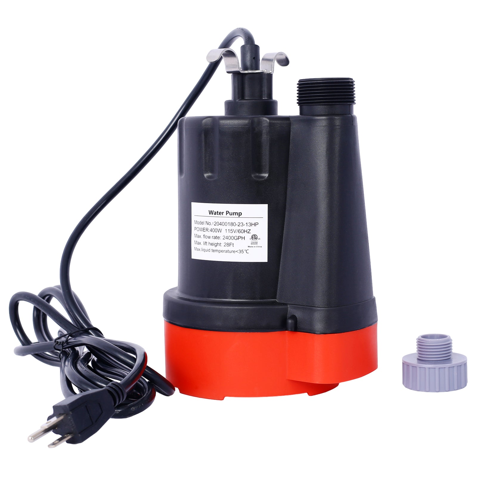 Submersible Water Pump, 1/3HP 2500GPH Thermoplastic Utility Pump Portable Electric Water Pump Sump Pump, With 10 Feet Power Cord. SolidRoot Buy Furniture USA