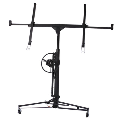 Black Drywall Panel Hoist Lift with 16ft Reach, Welded Steel, 150 lbs Capacity SolidRoot Buy Furniture USA