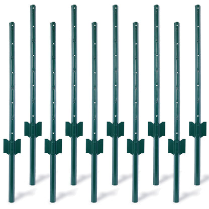 Fence Posts 3Feet - 10Pack, Heavy Duty Metal Fence Post with U-Channel, Steel Fence U-Post for Holding Garden Wire Fence, Corner Anchor Posts etc. SolidRoot Buy Furniture USA