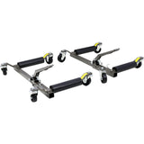 Set of (2) Wheel Dolly Car Skates Vehicle Positioning Hydraulic Tire Jack Ratcheting Foot Pedal Lift Hydraulic Car Wheel Dolly, 1,250lbs SolidRoot Buy Furniture USA