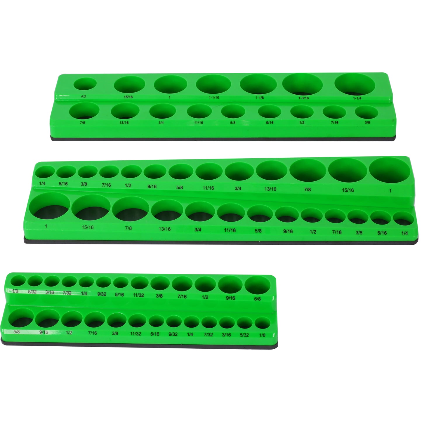 3 Piece SAE Magnetic Socket Organizers, Socket Organizers for Toolboxes, Socket Organizer, Magnetic Socket Holder, Black Tool Box Organizer,green,SAE SolidRoot Buy Furniture USA