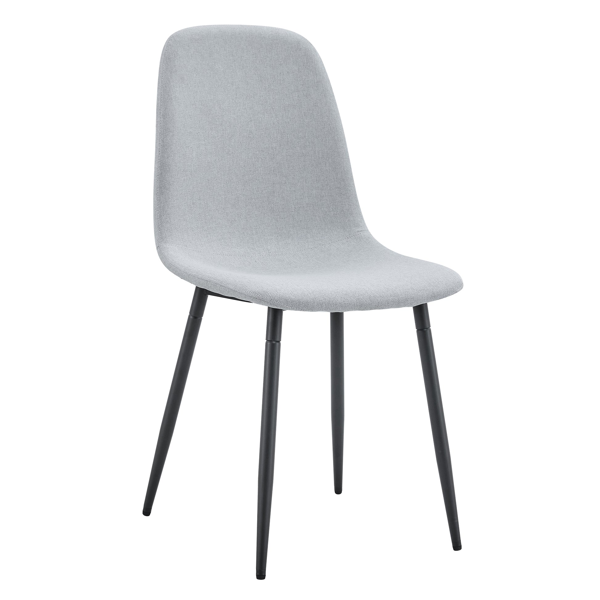 Modern Linen-Cotton Dining Chair Set - Comfort & Style in Light Gray with Integrated Design SolidRoot Buy Furniture USA