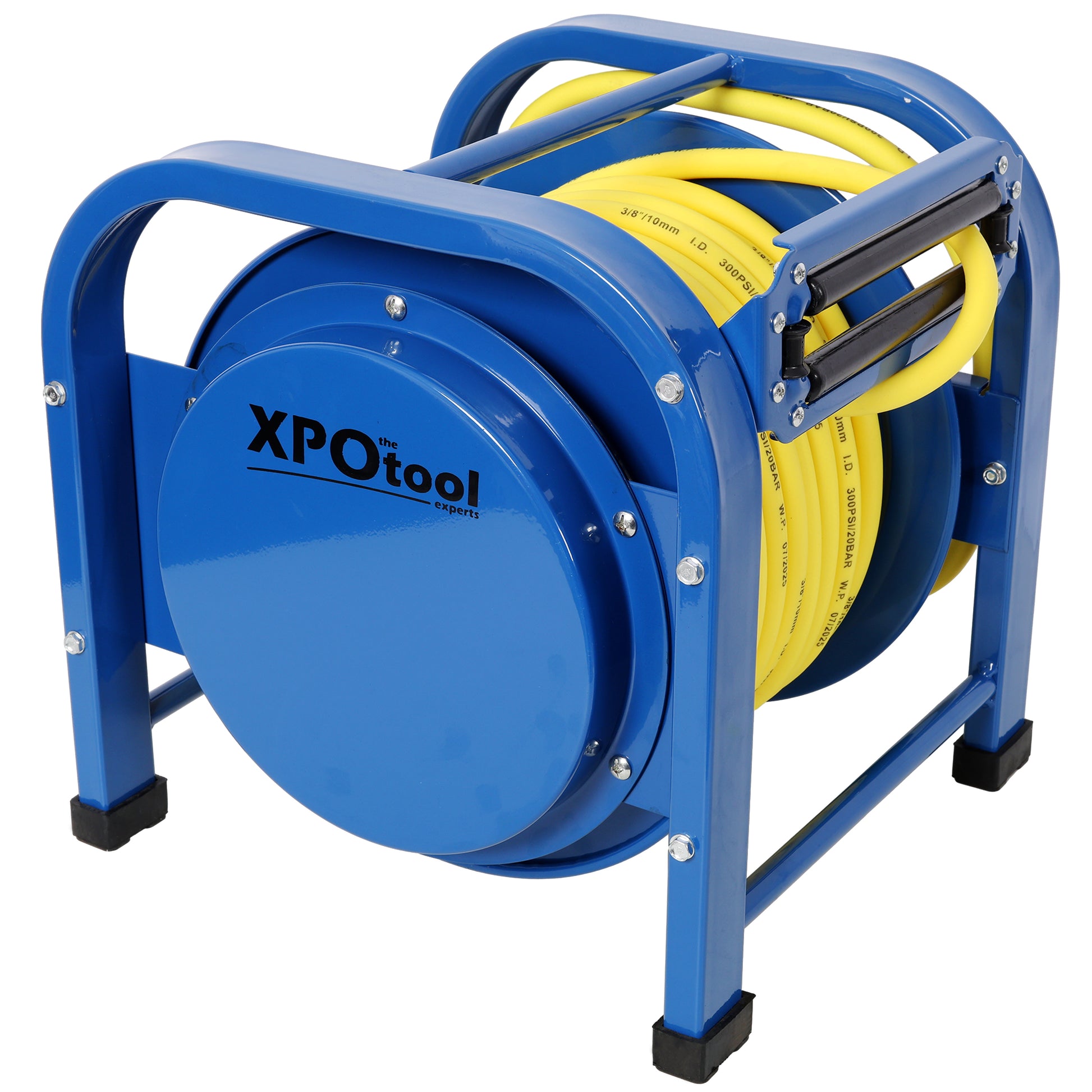 Retractable Air Hose Reel, 3/8' x 100 Feet, 300 PSI, Spring-Driven Steel, Heavy Duty Industrial, Hybrid hose, Portable and Durable SolidRoot Buy Furniture USA