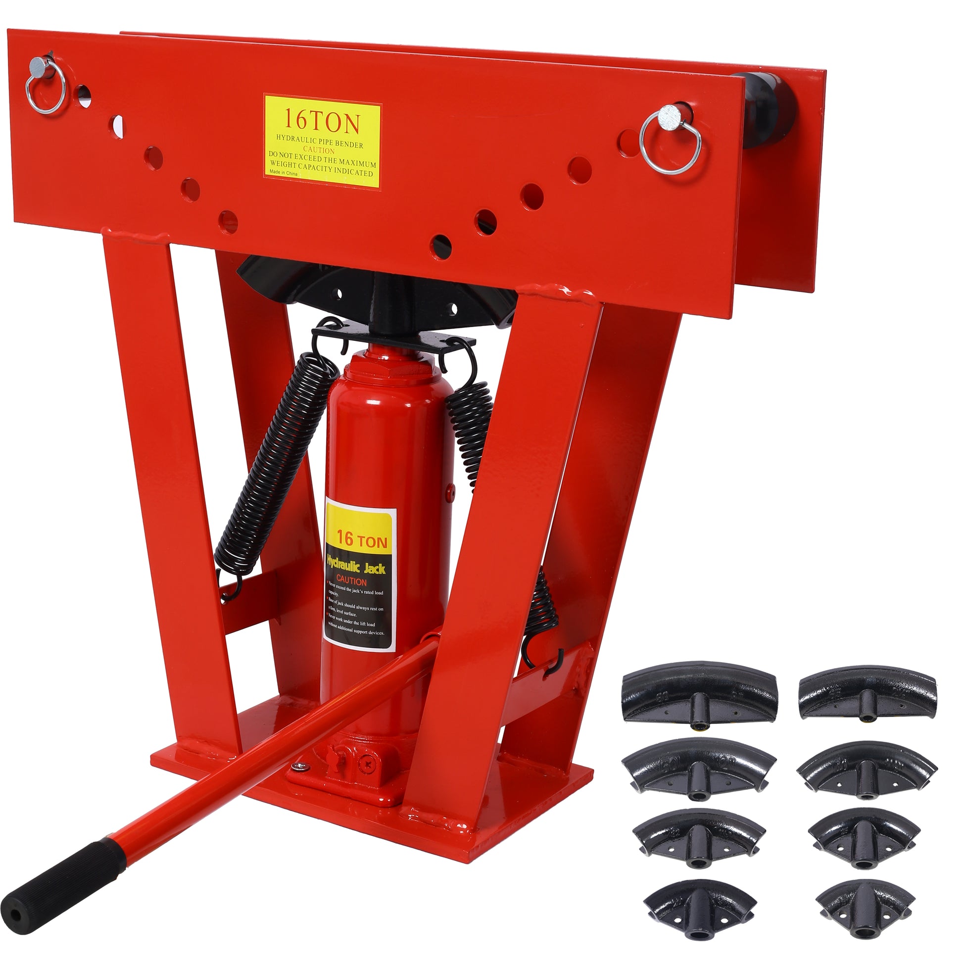 16 Ton Pipe Tube Bender Manual Hydraulic, Piping Bending Exhaust Tube Fabric w/8 Dies(1/2,3/4,1,1-1/4,1-1/12,2,2-1/2,3) Adjustable Rollers 90-180 Degree Bend Steel Iron Metal Ratcheting,Red SolidRoot Buy Furniture USA