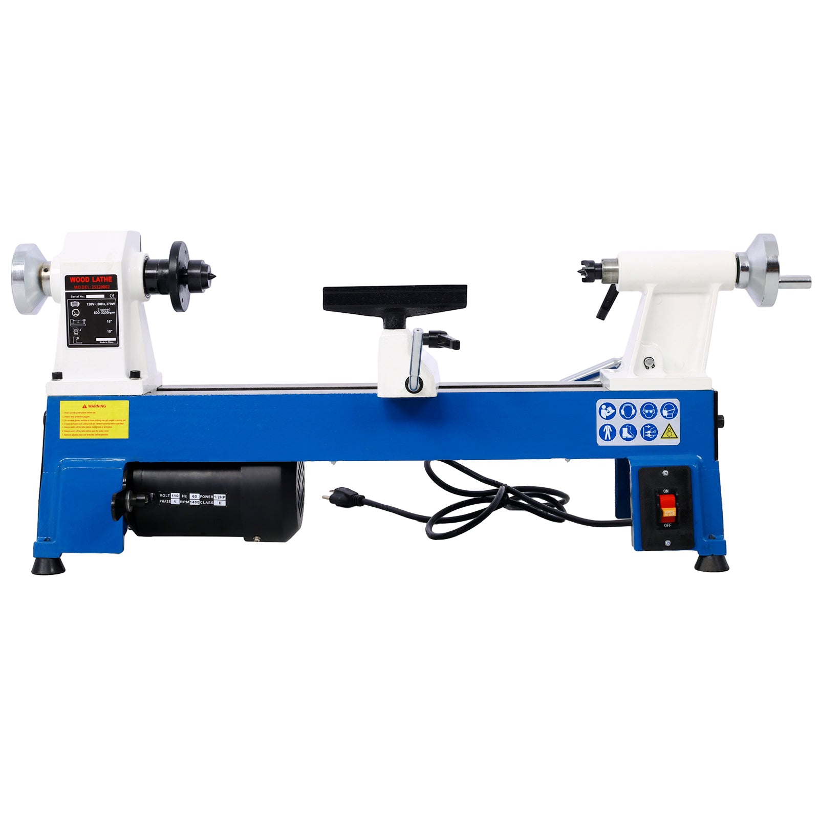 Benchtop Wood Lathe 10' x 18' Wood Lathe Machine 5 Variable Speeds 500/750/1150/1800/3200RPM Mini Wood Turning Lathe for Woodworking 1/2HP Multifunctional Power Wood Lathe SolidRoot Buy Furniture USA