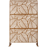 Outdoor & Indoor Privacy Screen Metal Privacy Screen 76' H×48' W, Freestanding Decorative Privacy Screen for Deck Balcony Patio, Privacy Fence Panels for Outside Lawn Garden PS111 BROWN SolidRoot Buy Furniture USA