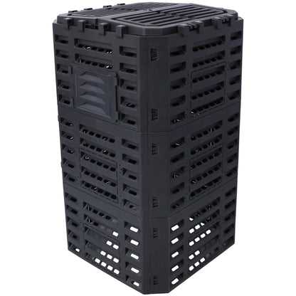 Garden Composter Bin Made from Recycled Plastic – 132 Gallons (500Liter) Large Compost Bin - Create Fertile Soil with Easy Assembly, Lightweight, Aerating Outdoor Compost Box SolidRoot Buy Furniture USA