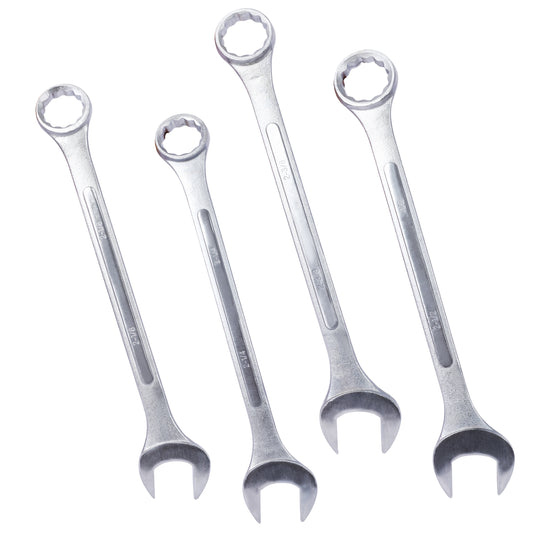 SAE Jumbo Combination Wrench Set Extra Large, 4 Piece ,storage bag included chrome plated SolidRoot Buy Furniture USA