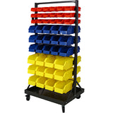 90 Parts Bin Shelving Storage Organizer with Locking Wheels for Shop Garage and Home SolidRoot Buy Furniture USA