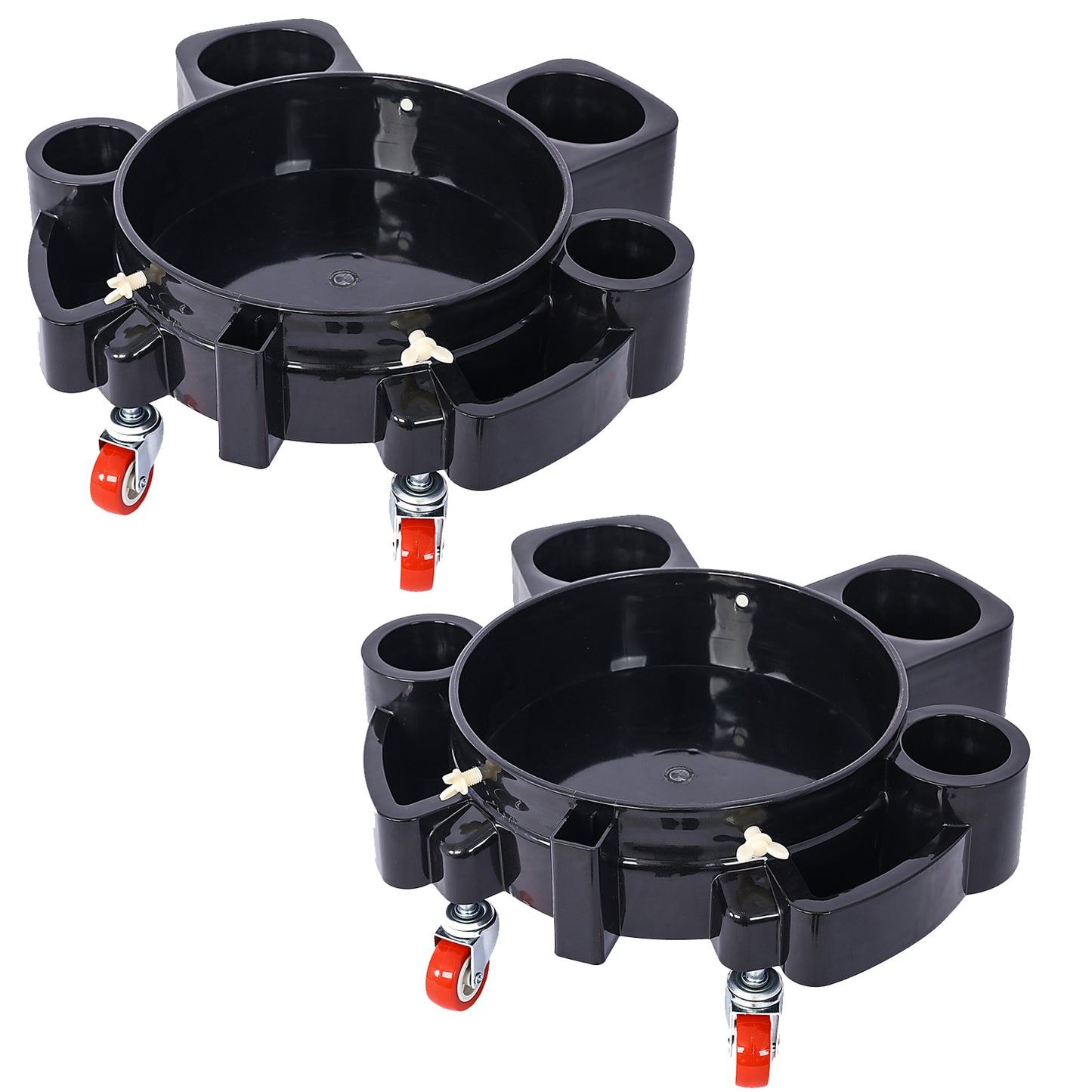 Bucket Dolly 5 Gallon Rolling Bucket Dolly with 5 Rolling Swivel Casters,Removable Bucket Dolly for Car Wash Professional Detailing for Car Washing Detailing Smoother Maneuvering 2pcs set SolidRoot Buy Furniture USA