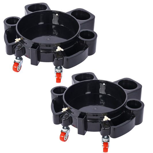 Bucket Dolly 5 Gallon Rolling Bucket Dolly with 5 Rolling Swivel Casters,Removable Bucket Dolly for Car Wash Professional Detailing for Car Washing Detailing Smoother Maneuvering 2pcs set SolidRoot Buy Furniture USA