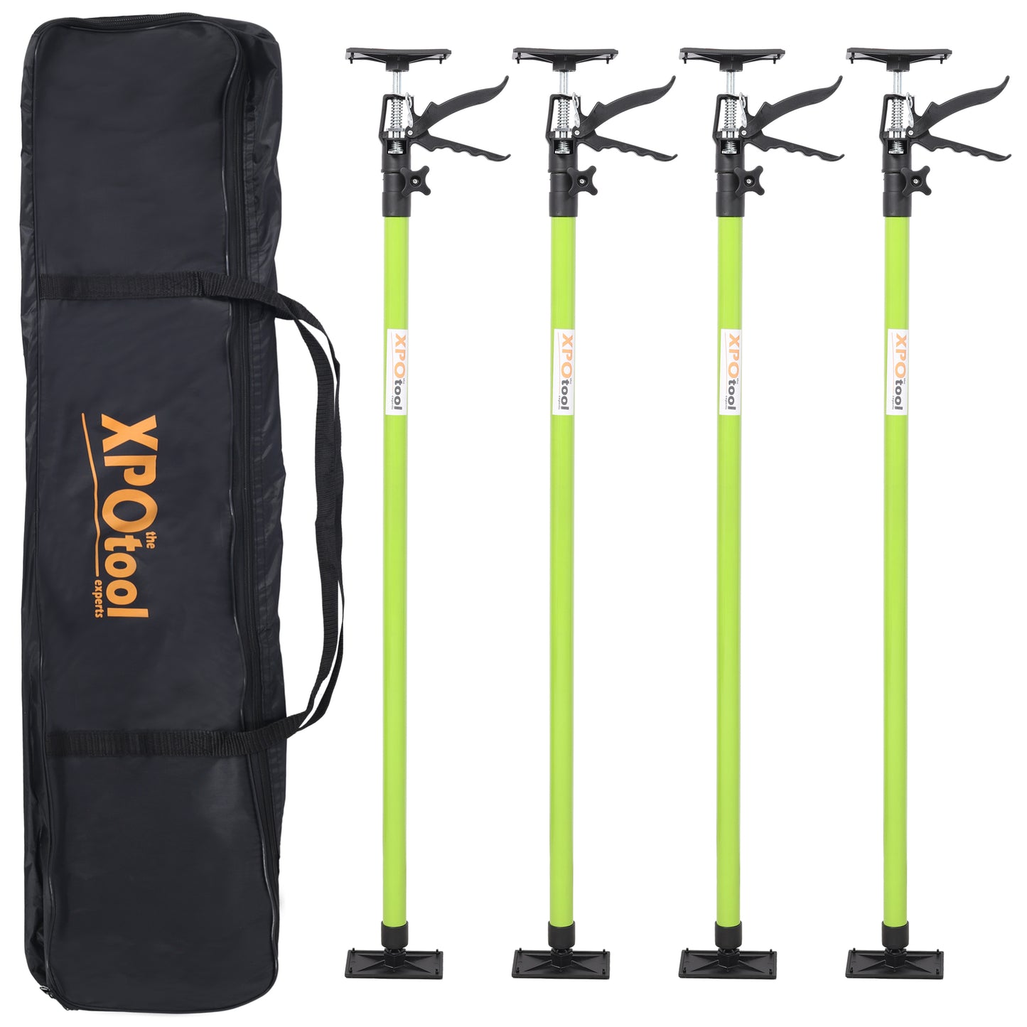 Steel Adjustable Support Pole 4 Pack, 3rd Hand Support System for Drywalls and Cabinets, Black+Green, Extends 45-114 Inches SolidRoot Buy Furniture USA
