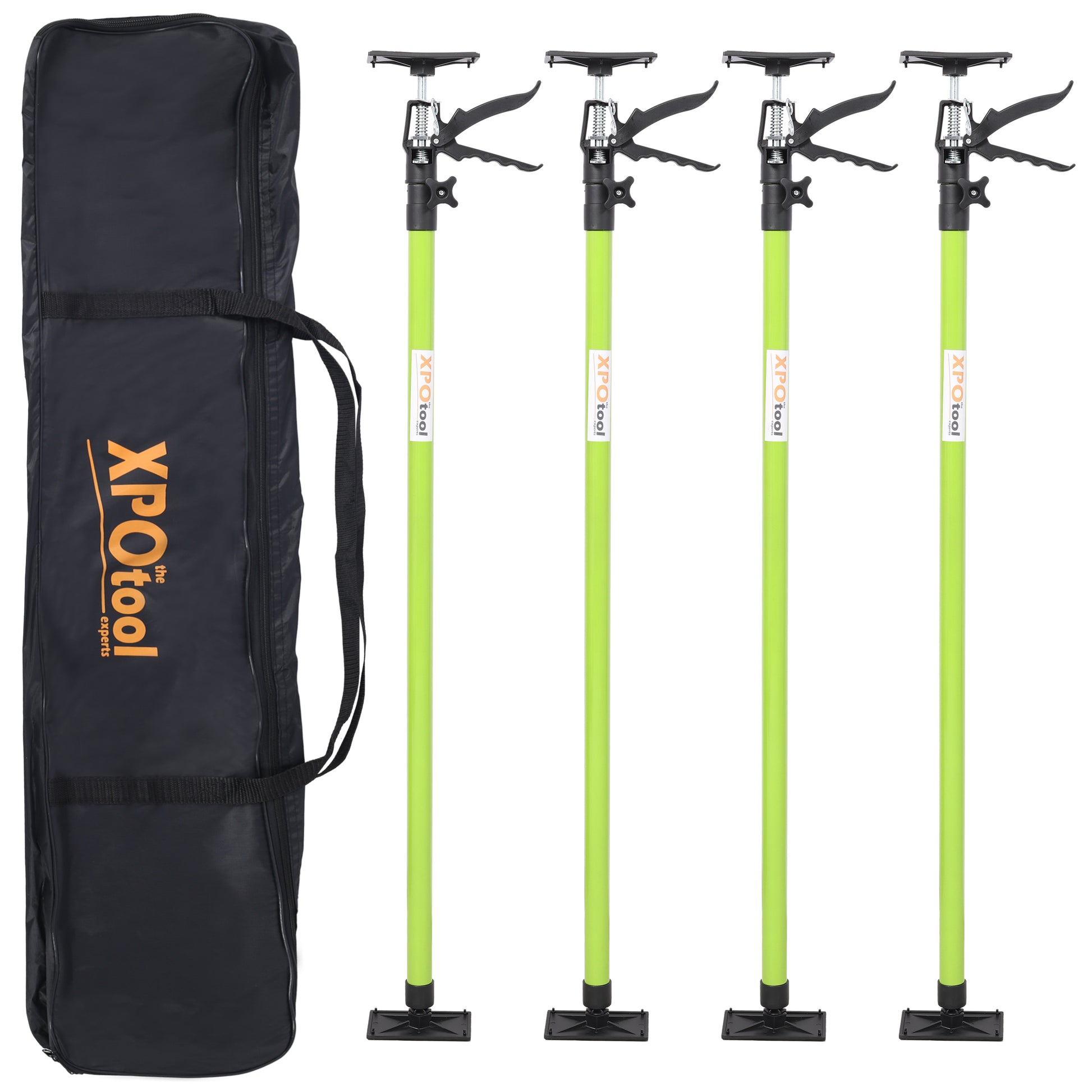Steel Adjustable Support Pole 4 Pack, 3rd Hand Support System for Drywalls and Cabinets, Black+Green, Extends 45-114 Inches SolidRoot Buy Furniture USA