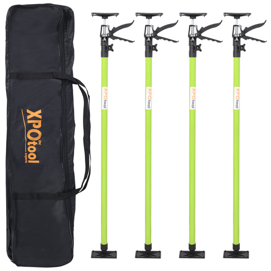 Steel Adjustable Support Pole 4 Pack, 3rd Hand Support System for Drywalls and Cabinets, Black+Green, Extends 45-114 Inches SolidRoot Buy Furniture USA