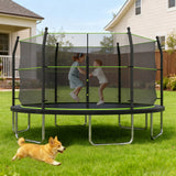 14ft Trampoline with Ladder and Enclosure Net for Kids and Adults, Heavy-duty 14' Outdoor Trampoline for Backyard - SolidRoot Buy Furniture USA