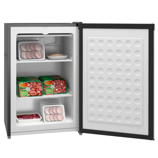 HOMCOM Upright Freezer, 3.0 Cubic Feet Compact Mini Freezer with Reversible Single Door and Adjustable Thermostat, Small freezer for Home, Dorm, Apartment, Home Office, Silver - SolidRoot Buy Furniture USA