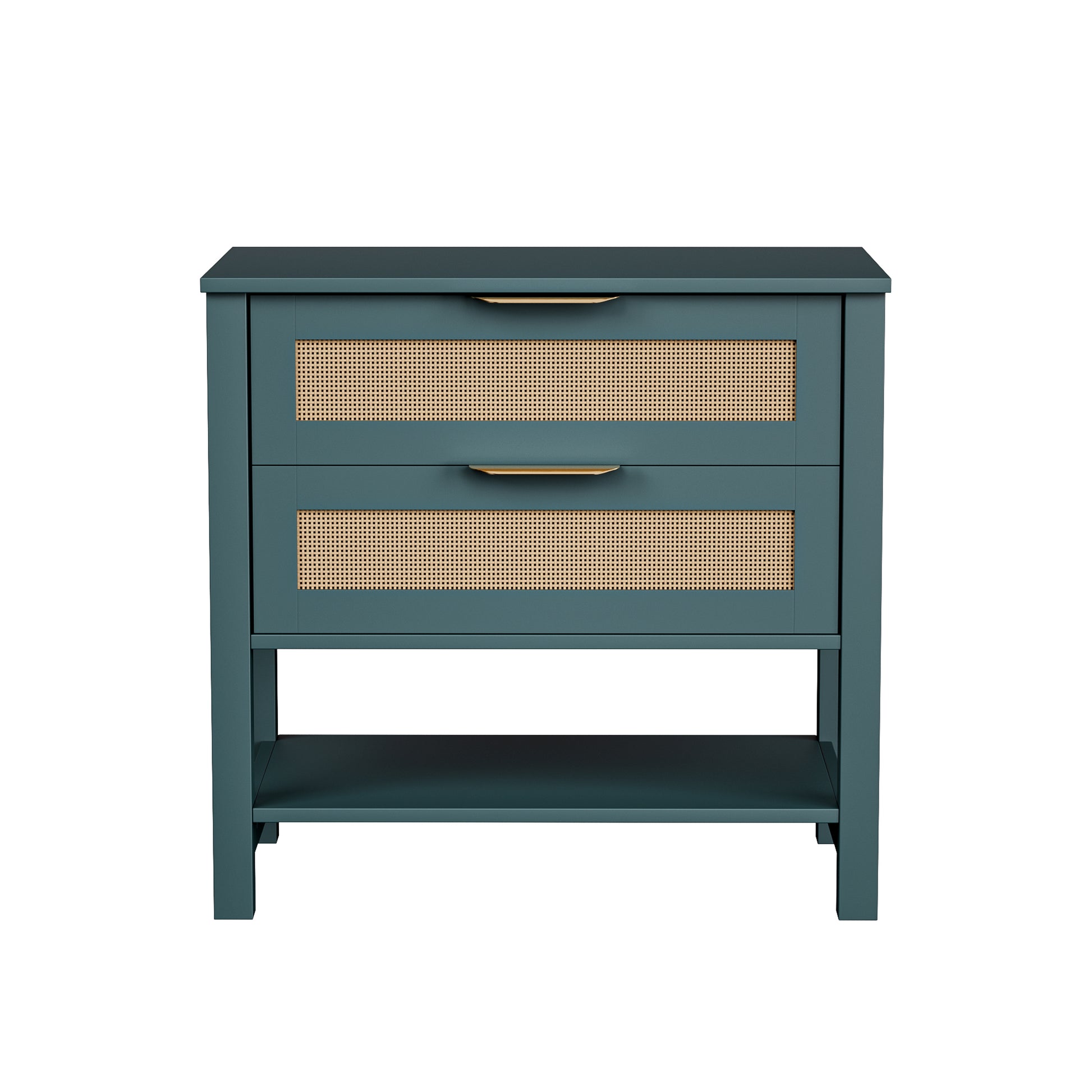 Rattan Nightstand with 2 Drawers and Storage Shelf Boho Bedside Narrow Side Table for Bedroom SolidRoot Buy Furniture USA