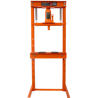 Hydraulic Shop Press ,12-Ton Capacity , Floor Mount ,with Press Plates, H-Frame Garage Floor Press, Adjustable Working Table Height,orange SolidRoot Buy Furniture USA