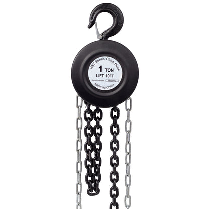 Chain hoist 2200lbs 1T capacity 10ft wIth 2 heavy duty hooks,Manual chain hoist steel construction,black SolidRoot Buy Furniture USA