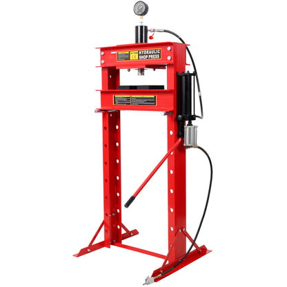 30 Ton Air Hydraulic Shop Press With Gauge,H-Frame Garage Floor Adjustable Shop Press,Red SolidRoot Buy Furniture USA