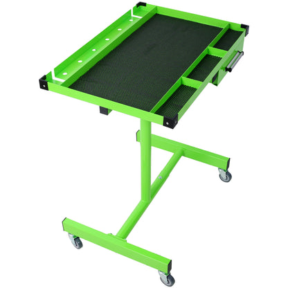 Adjustable Tear Down Work Table with Drawer for Garages, Repair Shops, and DIY, Portable, (4) 2.5' Swivel Casters, 220 Pound Capacity, Rubber Corners, Heavy Duty Steel,green SolidRoot Buy Furniture USA