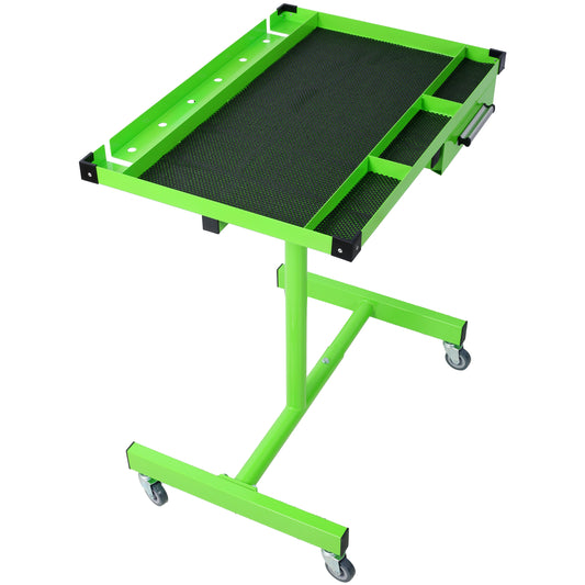 Adjustable Tear Down Work Table with Drawer for Garages, Repair Shops, and DIY, Portable, (4) 2.5' Swivel Casters, 220 Pound Capacity, Rubber Corners, Heavy Duty Steel,green SolidRoot Buy Furniture USA