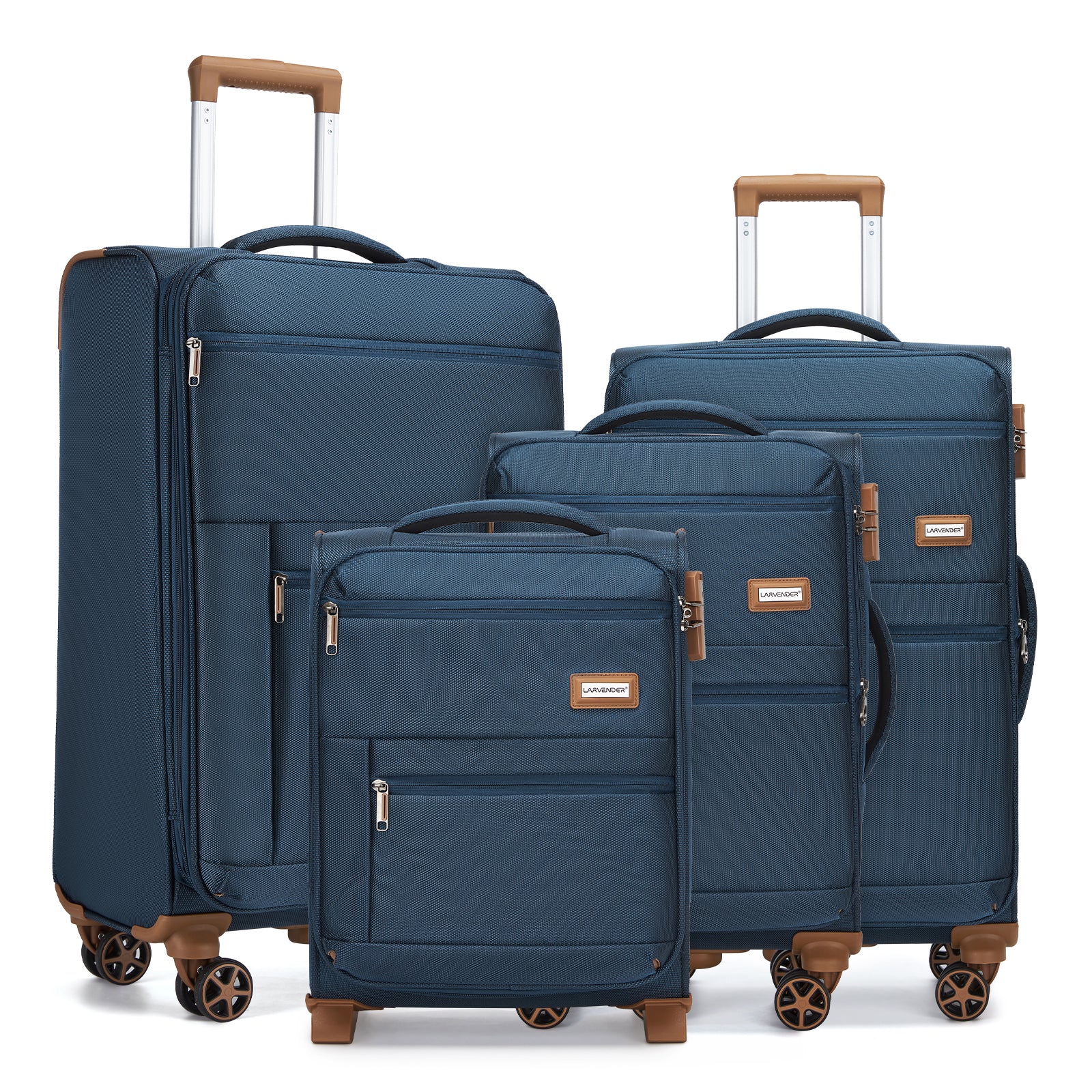 Luggage Sets 4 Piece, Softsied Suitcases with Spinner Wheels, Navy Blue - SolidRoot Buy Furniture USA