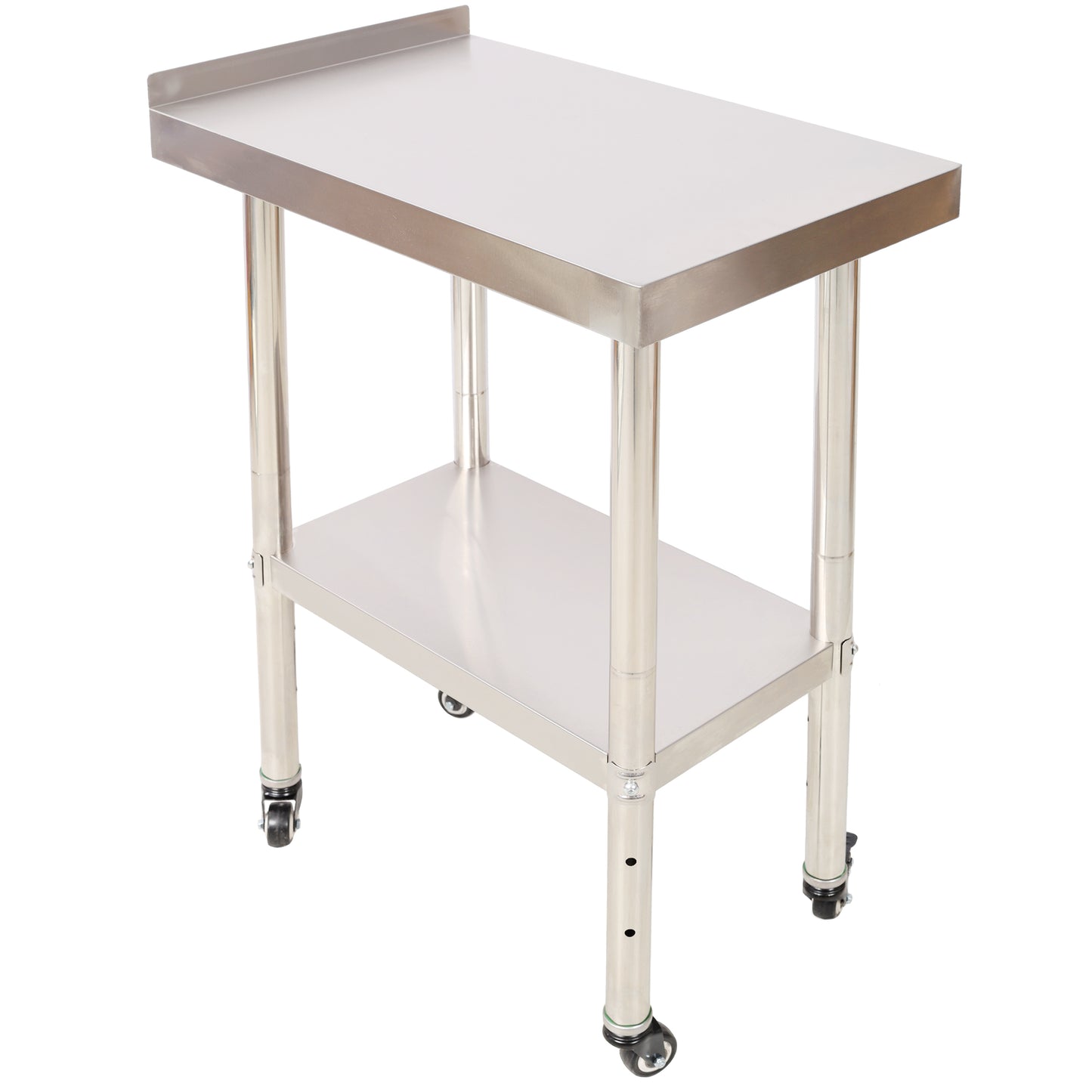 Stainless Steel Prep Table, 24 x 15 x 35-1/2 Inch, 440lbs Load Capacity Heavy Duty Metal Worktable with Backsplash Adjustable Undershelf & 4 Casters, Commercial Workstation for Kitchen Restaurant SolidRoot Buy Furniture USA