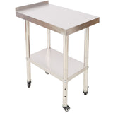 Stainless Steel Prep Table, 24 x 15 x 35-1/2 Inch, 440lbs Load Capacity Heavy Duty Metal Worktable with Backsplash Adjustable Undershelf & 4 Casters, Commercial Workstation for Kitchen Restaurant SolidRoot Buy Furniture USA