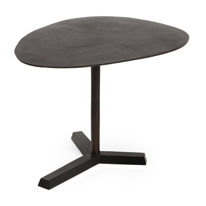 Industrial Style Elliptical Side Table with Raw Bronze Finish and Aluminum Frame, 27.25 x 22 x 18.25 inches SolidRoot Buy Furniture USA