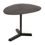 Industrial Style Elliptical Side Table with Raw Bronze Finish and Aluminum Frame, 27.25 x 22 x 18.25 inches SolidRoot Buy Furniture USA