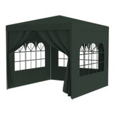 10'x10' Party Tent Outdoor Heavy Duty Gazebo Wedding Canopy + 4 Removable Walls ,Green SolidRoot Buy Furniture USA