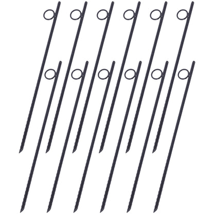 Rebar stake with loop 12pcs Grip Rebar 3/8x 18 Inch Steel Durable Heavy Duty Tent Canopy Ground Stakes with Angled Ends and 1 Inch Loops for Campsites and Canopies SolidRoot Buy Furniture USA