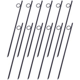 Rebar stake with loop 12pcs Grip Rebar 3/8x 18 Inch Steel Durable Heavy Duty Tent Canopy Ground Stakes with Angled Ends and 1 Inch Loops for Campsites and Canopies SolidRoot Buy Furniture USA