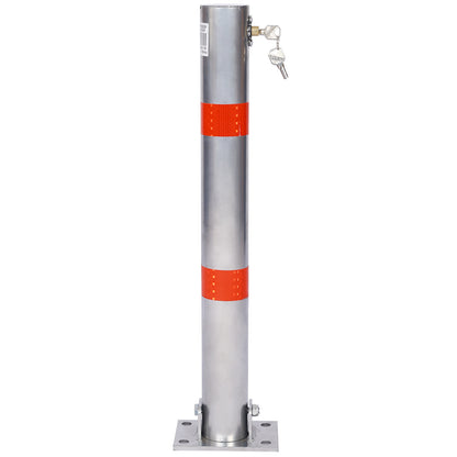 Parking bollard,pole barrier with lock ,car parking protection posts,home garage street decor ,parking barrier Round gray SolidRoot Buy Furniture USA